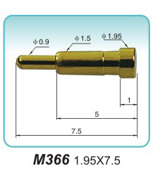 弹簧接触针  M366  1.95x7.5