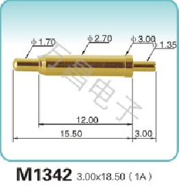 M1342 3.00x18.50(1A)pogopin弹簧顶针 pogopin   探针  磁吸式弹簧针