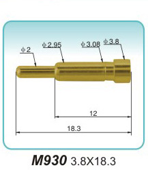 座充弹簧探针M930 3.8X18.3.