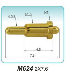 双头弹簧顶针M624 2X7.6