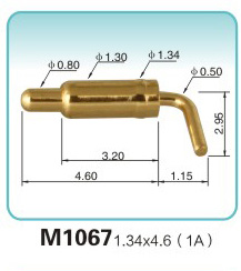 90度弹簧探针M10671.34x4.6(1A)