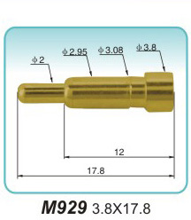 座充弹簧探针M929 3.8X17.8